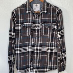 On The Byas flannel plaid shirt.  Size Small.